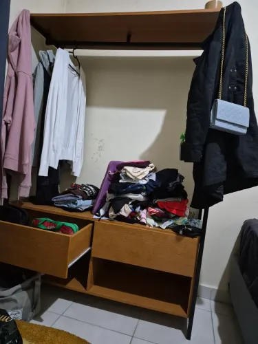 Closet Estilo Industrial 2 Gavetas Suporte Para Cabide Klm