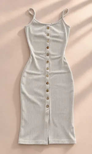 Vestido canelado dia a dia