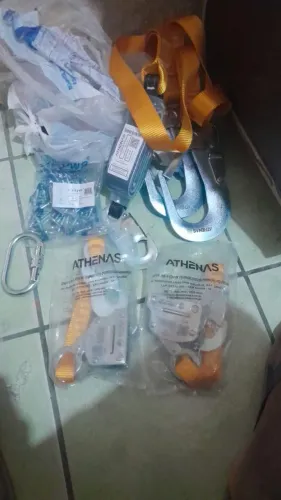 Kit de cinto, talabarte e trava queda