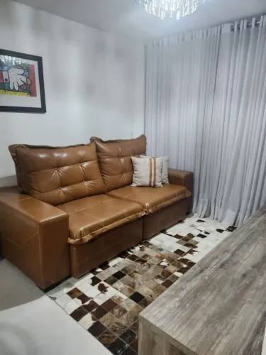 Tapete em couro marrom e branco 2,50x2,50