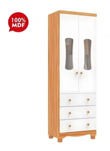 Guarda Roupa Infantil Peroba Luna 2 Portas Brilho/Amendoa