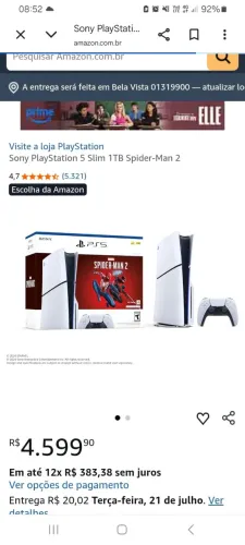 Play 5 em estado de novo