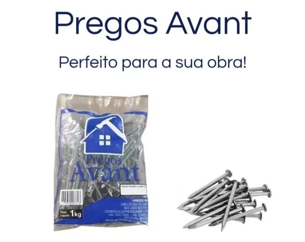 Pregos 10x10 com cabeça Pacotes de 1kg 