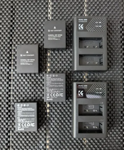 Kit/Bundle: 4x Baterias K&F Concept NP-W126 + 2x Carregadores Duplos USB (Para Fujifilm)