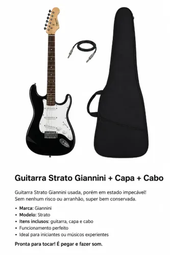 Guitarra Strato Giannini Preta