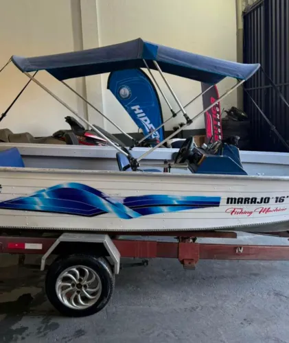 Barco alumínio marajó 16 pés com motor 60 4 tempos