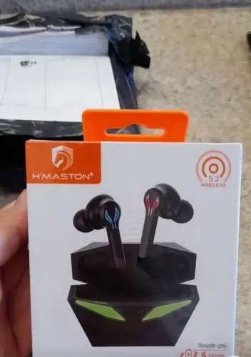  Fone de Ouvido Sem fio Gamer Bluetooth 5.3 com Microphone e Luz Redução de Ruído LED