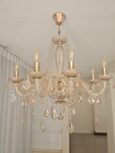 Vendo lustre em cristal na cor ambar