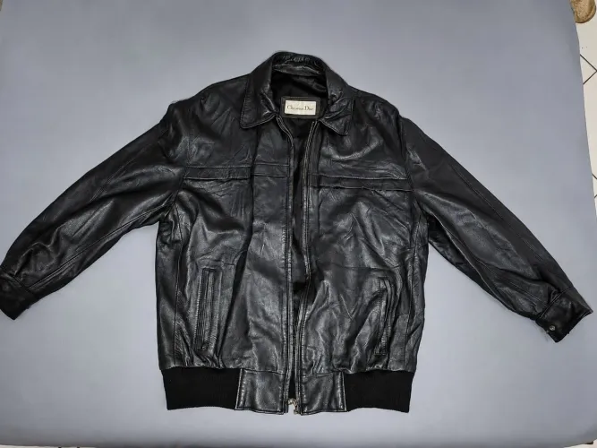 Jaqueta de couro Bomber Christian Dior