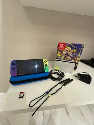 nintendo switch oled desbloqueado versão splatoon 3