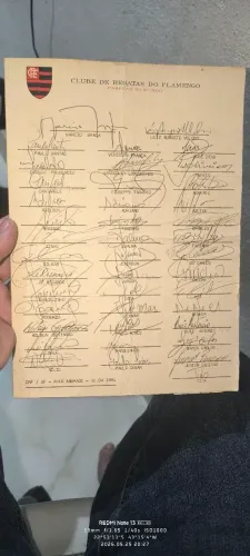 IITEN  RARO. CARTA COM  AUTÓGRAFO DO AO TORCEDO   FLAMENGO 1991