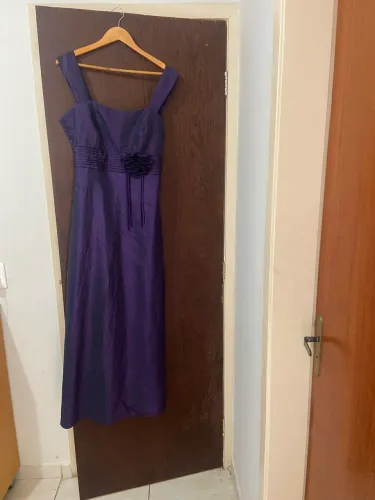 Vestido de Tafetá Longo