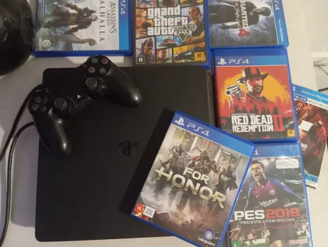 PS4 861,4GB + 7 Jogos Originais + Controle Original - Excelente Estado!