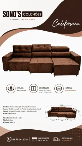 Sofa retrátil e reclinavel 3.20MT novo