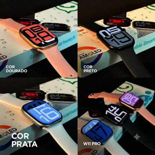 Smartwatch W11 pro com 2 pulseiras