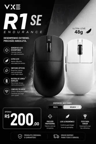 Mouse gamer VXE R1 SE - ATK GEAR - LACRADO