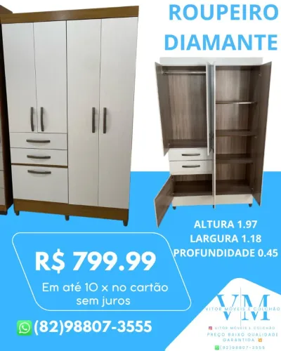 PROMOÇÃO DE GUARDA ROUPA DIAMANTE 5 PORTAS