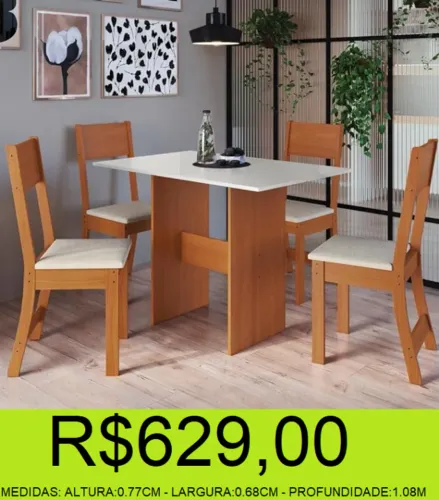 mesa - 4 cadeiras - compre hoje e receba em até 72 horas