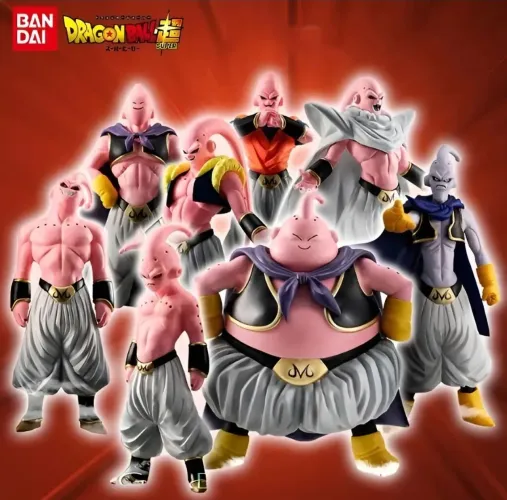 Coleção com 8 miniaturas do Majin Boo de DBZ, Dragon Ball Z, GT, Super - Action Figures