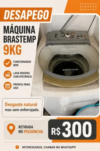 Máquina de lavar 9 kG
