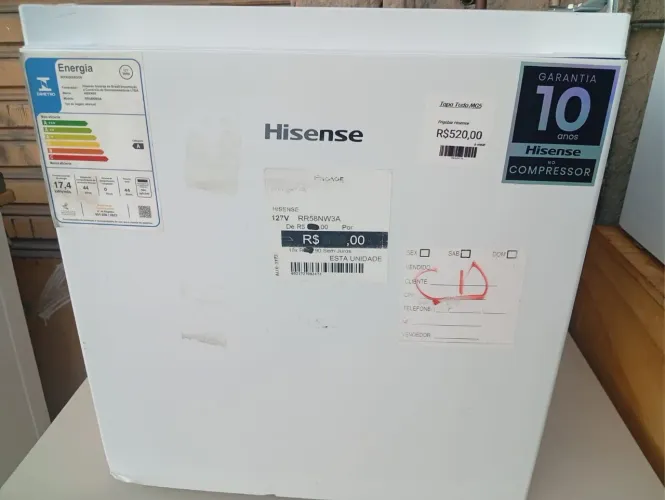 Frigobar Hisense  44L sem uso 