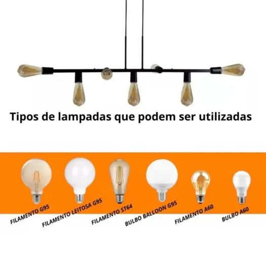 Lustre luminária - 7 lâmpadas