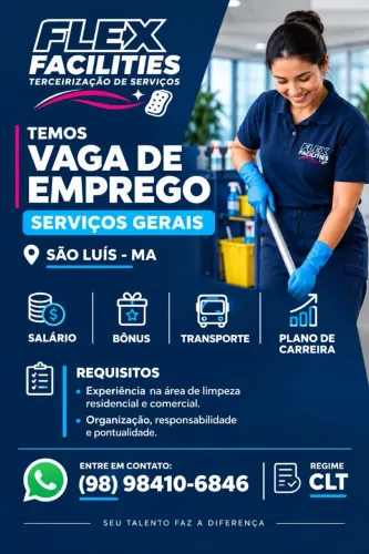 VAGA PARA SERVIÇOS GERAIS - REGIME CLT