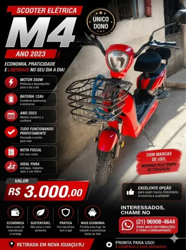 ? SCOOTER ELÉTRICA M4 - R$ 3.000,00