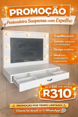 Penteadeira suspensa em promoção
