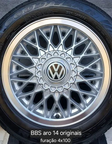 BBS aro 14 originais c/ pneus Goodyear 175/65