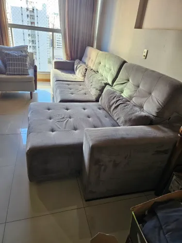 Sofá com 3 módulos para 5 lugares chaise retratil