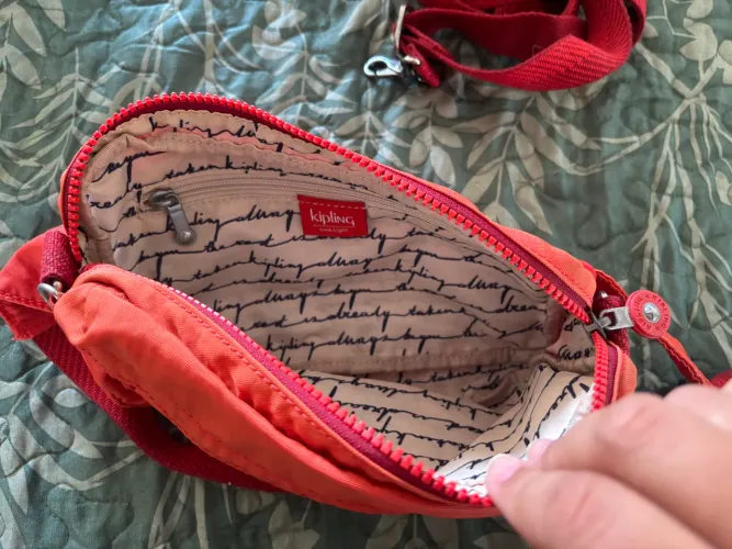 Bolsa kipling halima vermelho alaranjado