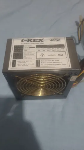 Fonte de pc i-rex 400w com PCI-E 6 pinos funcionando perfeitamente