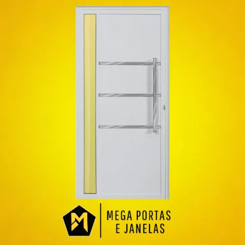 Porta Lambril Alumínio Branco Com Puxador - Linha 25 (Completa)