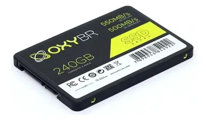 SSD OxyBR, 240GB, Sata III, Leitura 550MBs e Gravação 500MBs