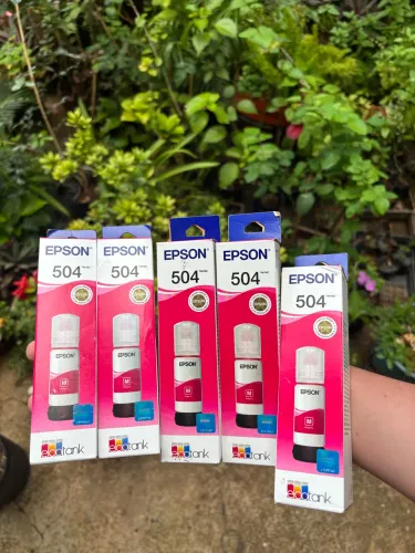 Kit 5 Garrafas de Tinta Original Epson EcoTank T504 Magenta - T504322 (LACRADO)