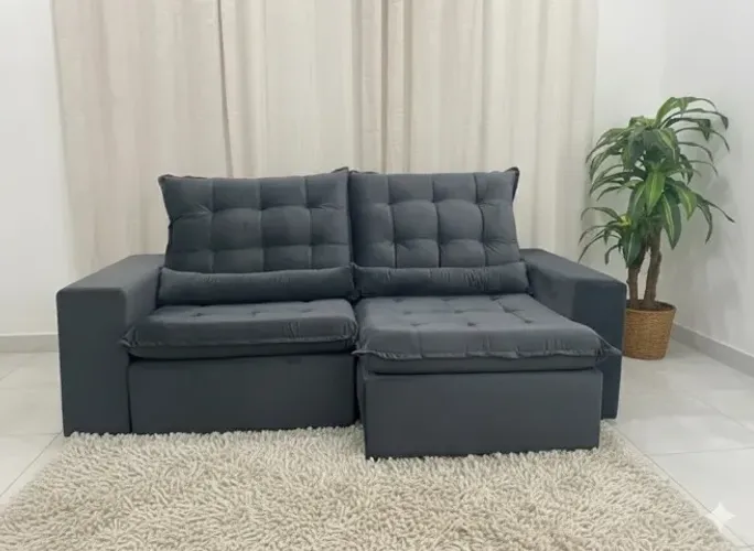 Sofá retratil e reclinavel 2,52 de largura premium