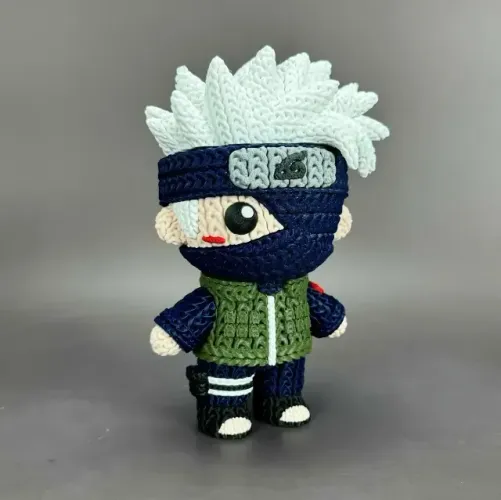 Kakashi Naruto Colecionável 3D Estilo Crochê 20cm