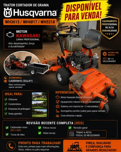Trator Cortador de Grama Huqsvarna