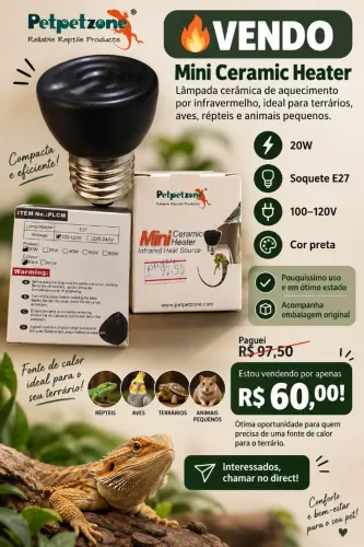 Lâmpada aquecedora para pets