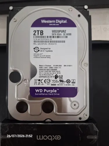HD SATA 3.5" de 2TB da WD Purple WD20PURZ