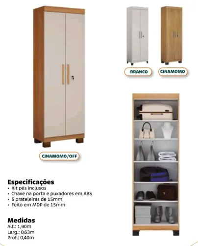 Armário multiuso - 2 portas com chave