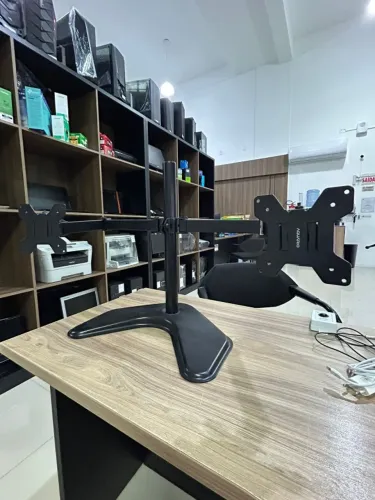 Suporte Duplo para Monitor Aquário - Base de Mesa | Ajustável | Seminovo