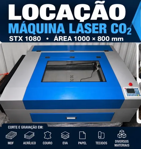 MÁQUINA LASER CO2 STX 1080 - LOCAÇÃO MENSAL - KIT COMPLETO