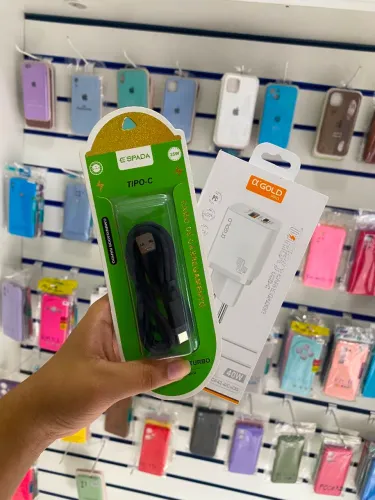 CARREGADOR DE IPHONE TURBO + CABO USB TIPO C