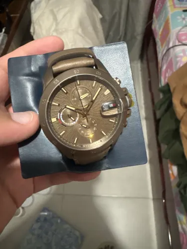 Relógio Masculino Tommy Hilfiger Aço Inox Couro Khaki Esport