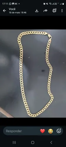 Corrente de prata 925, banhada a ouro