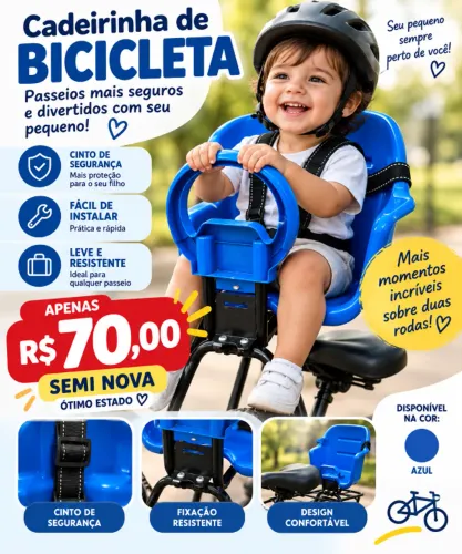 ? Cadeirinha de Bicicleta Infantil - Semi Nova por R$ 70!