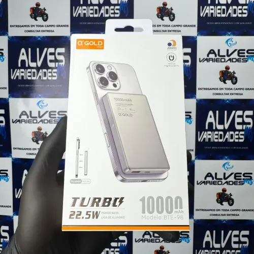 Carregador Portátil turbo 22.5W power bank indução Magsafe 10000mAh