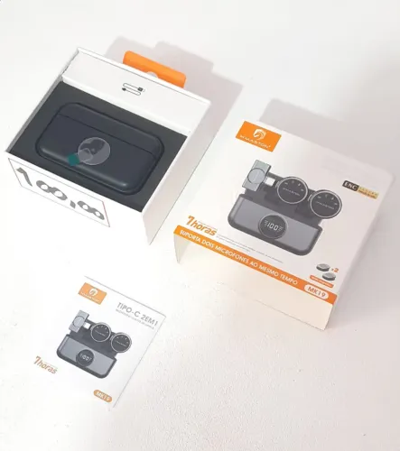 Microfone Lapela Sem Fio Duplo Celular Tipo C H?Maston MK19 Novo